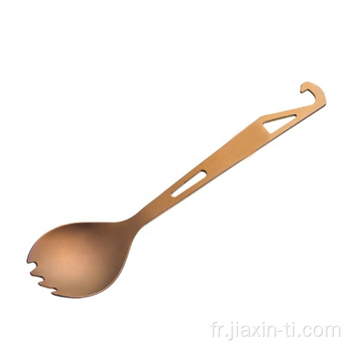 Cuillère à Long Manche en Titane Santé Camping Longue Spork